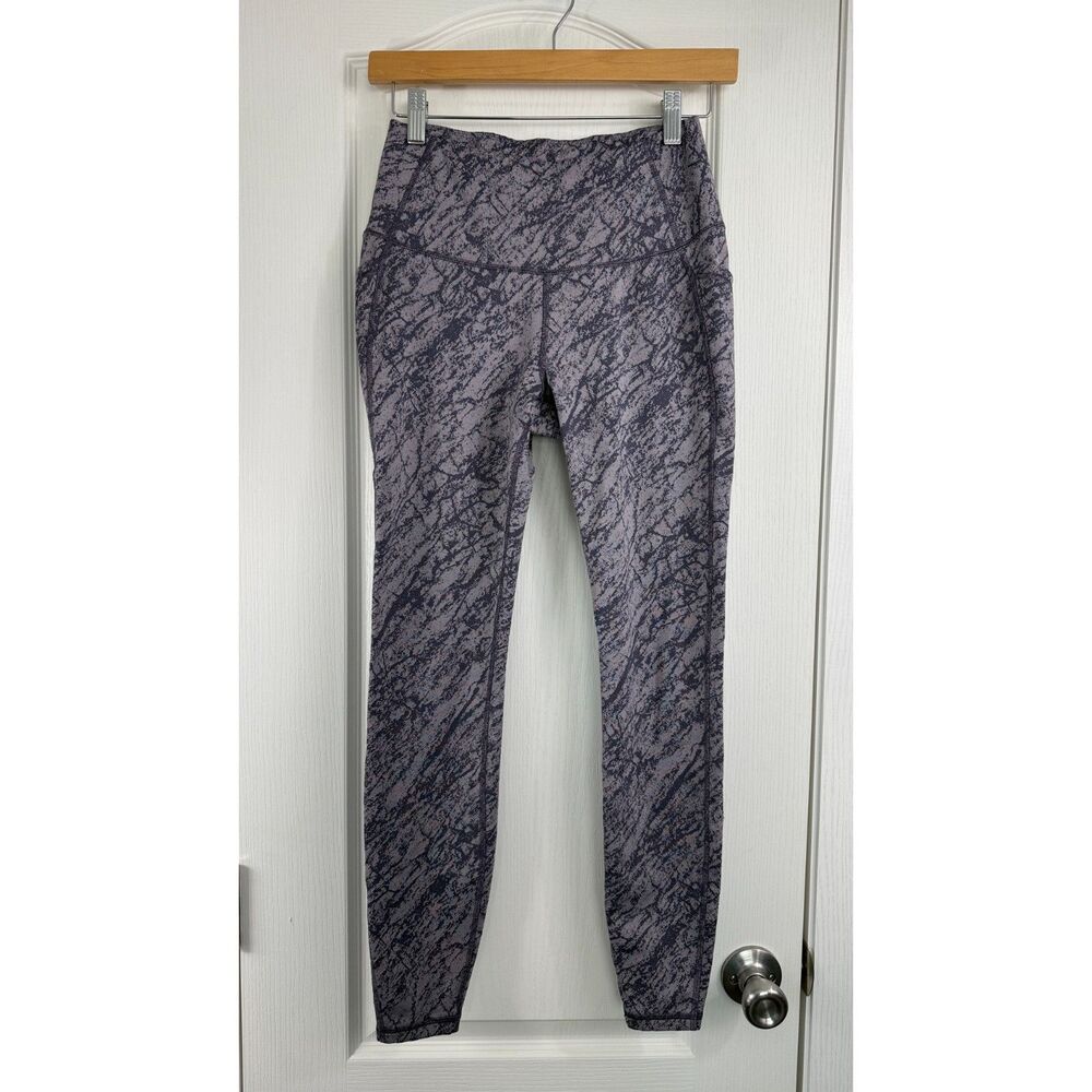 All In Motion Women's Purple Print Athletic Leggings Pockets Size XS